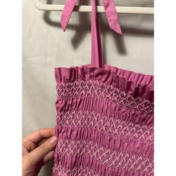 NWOT Likely Delfina Tie Shoulder Mini Sundress Size 0 Smocked Pink - Picture 4 of 7
